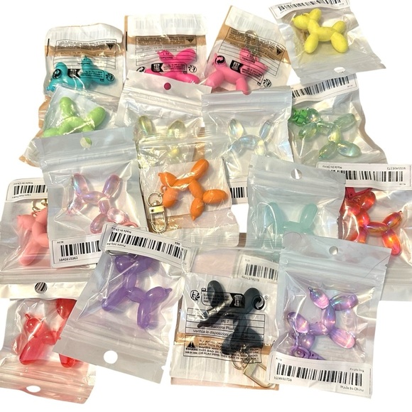 Balloon dog charms keychains NEW 1.75” length & width VARIETY OF COLORS - Picture 1 of 6